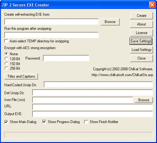 C self extracting exe file